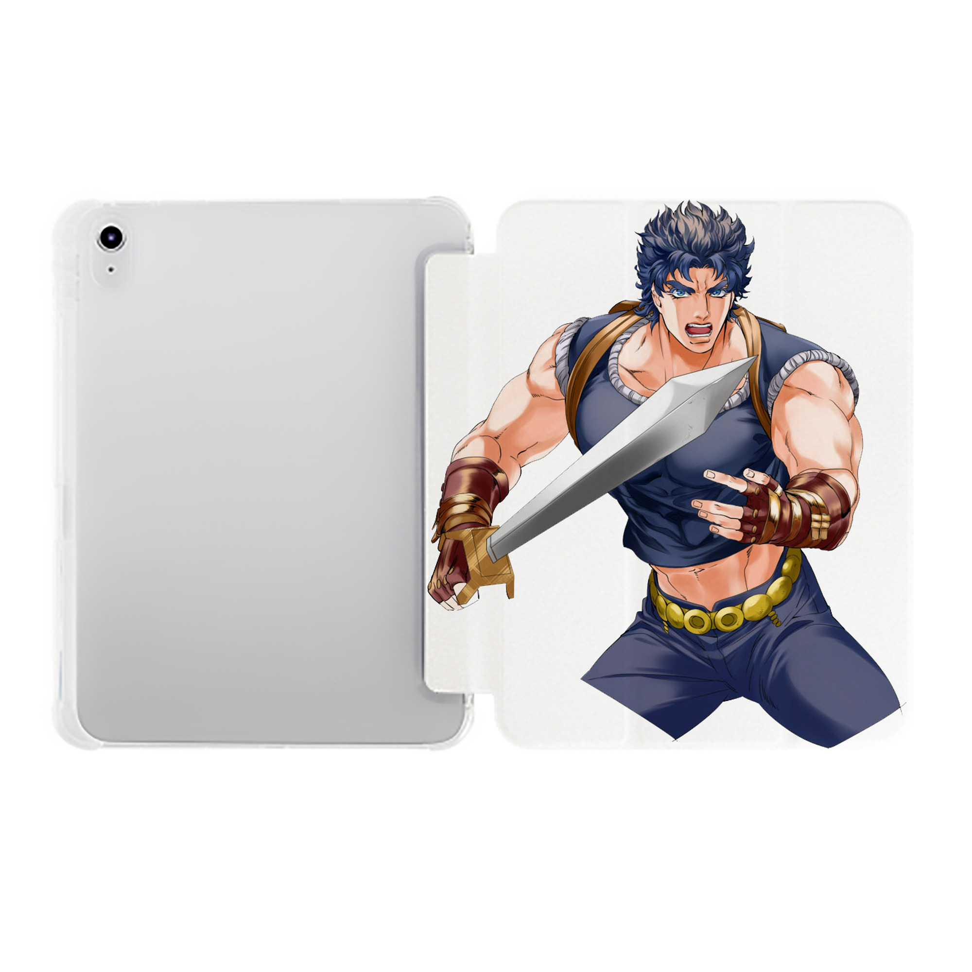 （画像用） ジョジョの奇妙な冒険 /ジョナサン?ジョースター JoJo's Bizarre Adventure Jonathan Joestar IPad ケース ペン収納付き 三つ折りスタンド PUレザー×シリコン 対応機種9.5/10.5/10.9インチ